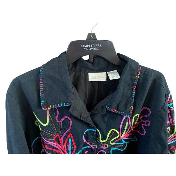 Vintage y2k Studio Works Womens Size 2X Art to Wear Jacket Coat embellished mult - Picture 2 of 5